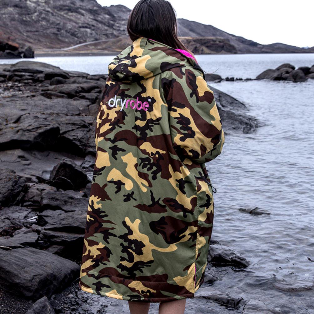 dryrobe Advance Long Sleeve Changing Robe - Camo / Pink Extra Image 9